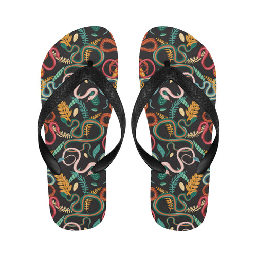 Colorful snake plant pattern Unisex Flip Flops