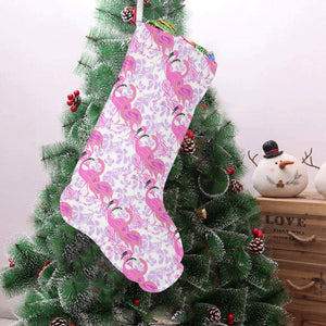 Pink flamingo flower pattern Christmas Stocking