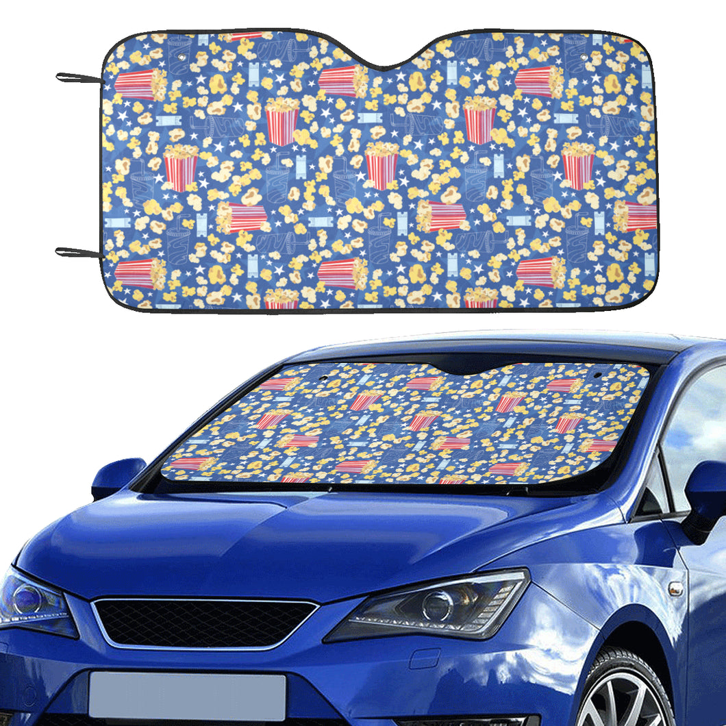 Popcorn Pattern Print Design 01 Car Sun Shade