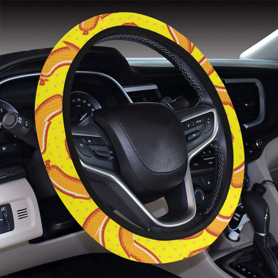 Sausage Pattern Print Design 01 Car Steering Wheel Cover