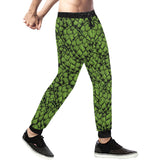 Green hop pattern Unisex Casual Sweatpants