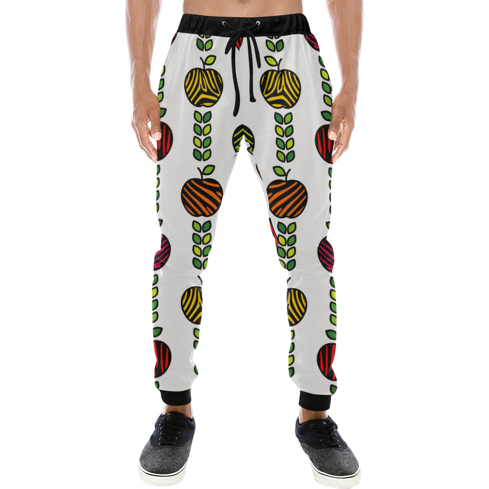 colorful apples leave zebra stripe Unisex Casual Sweatpants