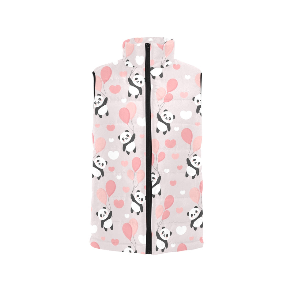 Cute panda ballon heart pattern Women's Padded Vest