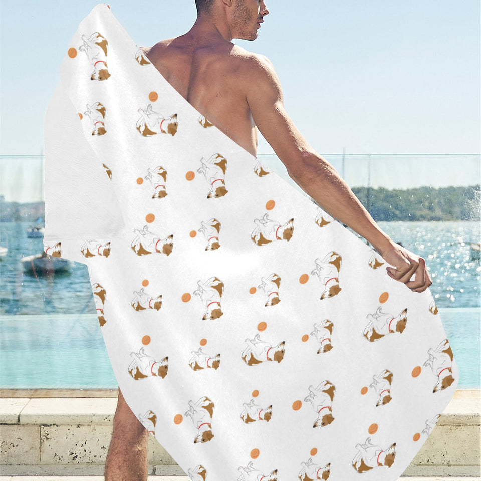 Jack Russel Pattern Print Design 05 Beach Towel