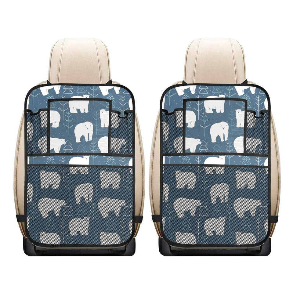 polar bear mother her child pattern Car Seat Back Organizer