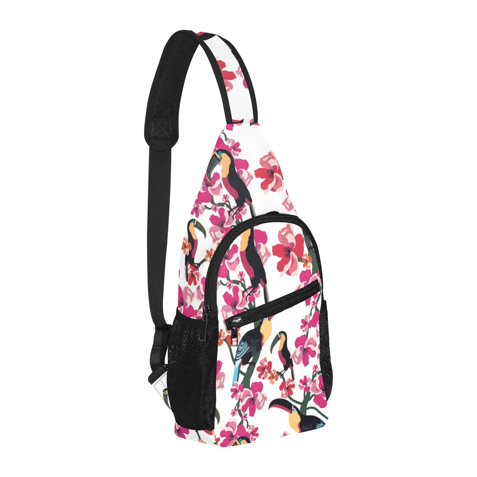 Toucan flower design pattern All Over Print Chest Bag