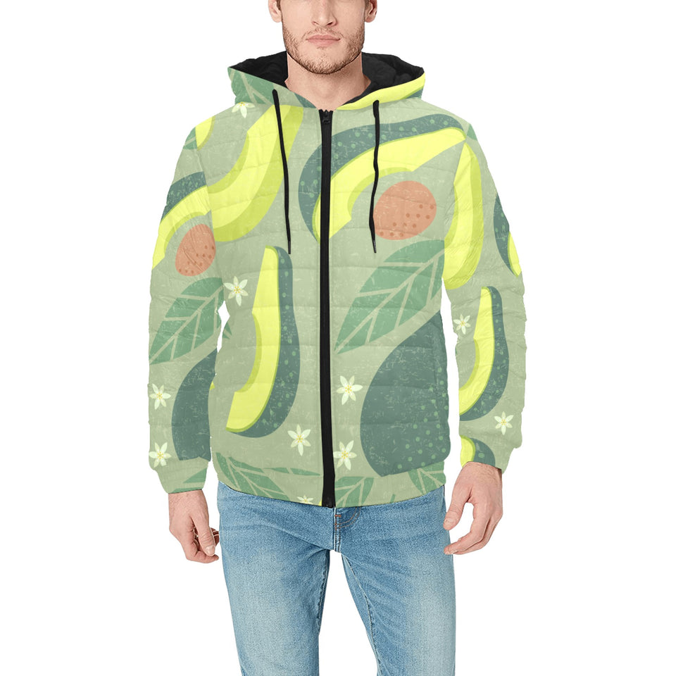 Avocado pattern Men's Padded Hooded Jacket