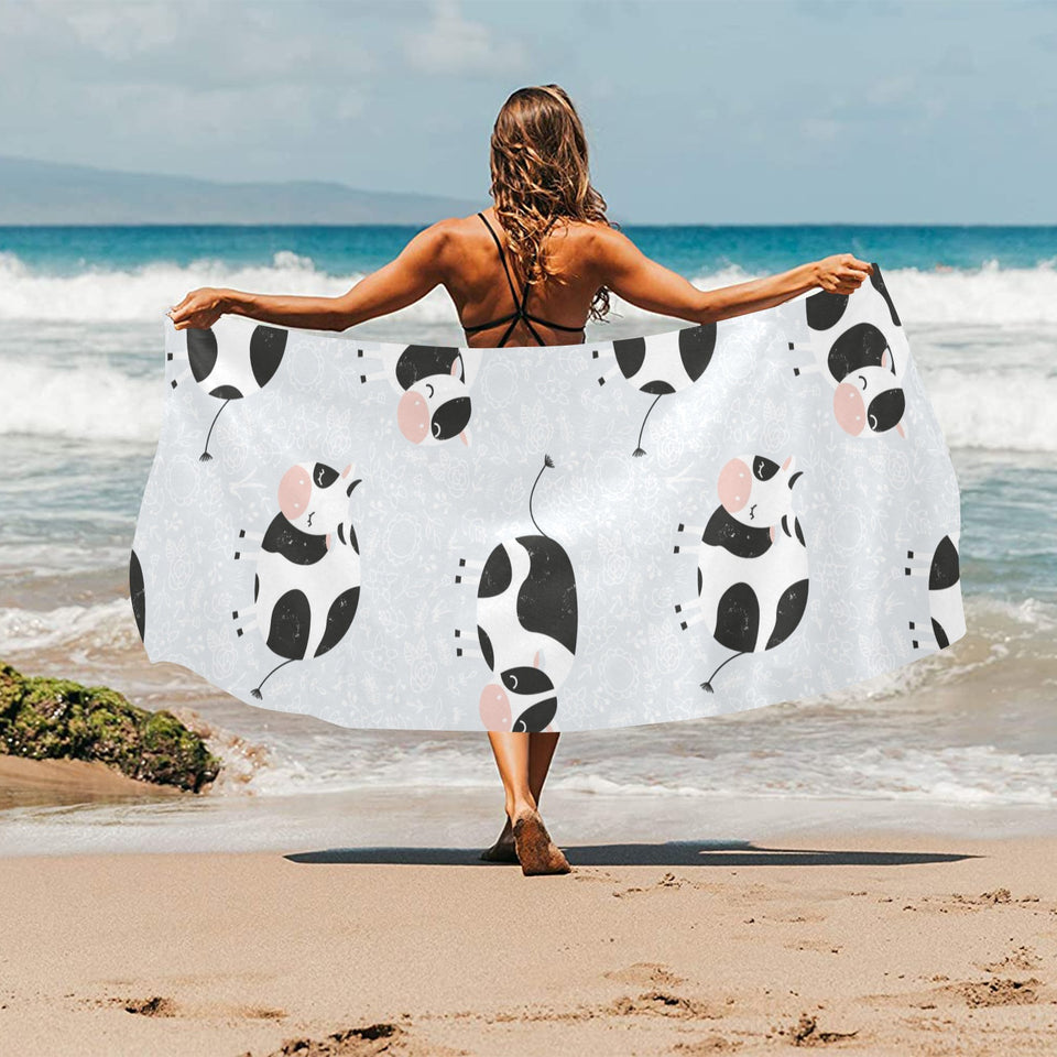 Cute cows pattern Beach Towel