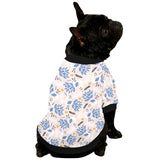 Cute peacock pattern All Over Print Pet Dog Round Neck Fuzzy Shirt