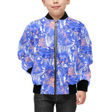 white bengal tigers pattern Kids' Boys' Girls' Bomber Jacket