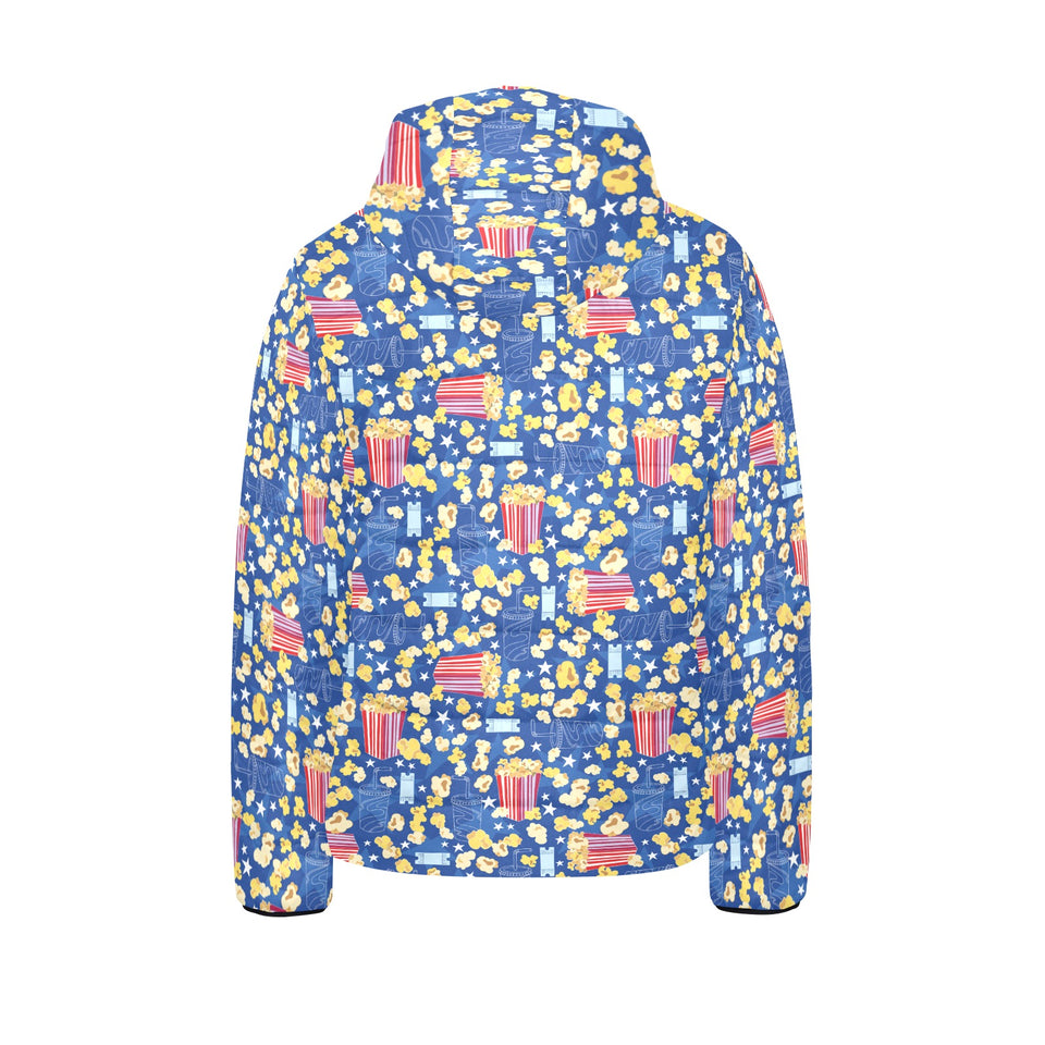 Popcorn Pattern Print Design 01 Kids' Boys' Girls' Padded Hooded Jacket