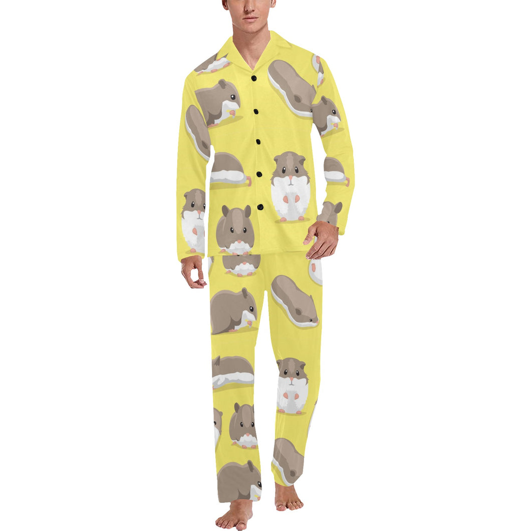 Cute Hamster pattern Men's Long Pajama Set