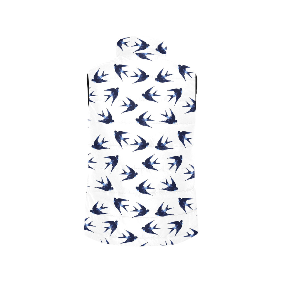 Swallow Pattern Print Design 03 Women's Padded Vest