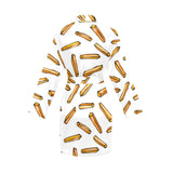 French fries potato pattern Women's Long Sleeve Belted Night Robe