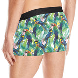 Colorful parrot exotic flower leaves Men's All Over Print Boxer Briefs Men's Underwear