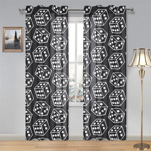 Dice Pattern Print Design 01 Gauze Curtain