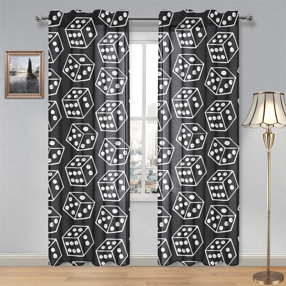 Dice Pattern Print Design 01 Gauze Curtain