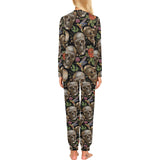 Skull rose humming bird flower pattern Women's All Over Print Pajama Set