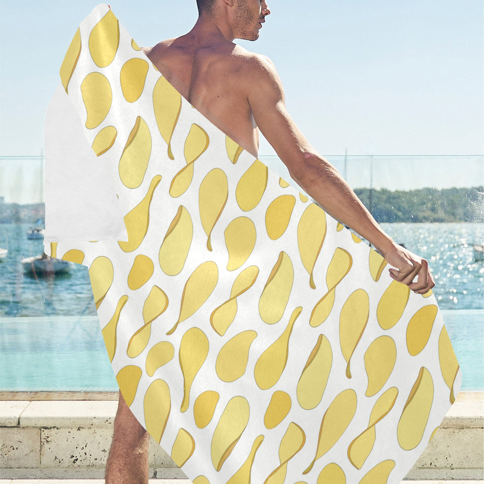 Potato Chips Pattern Print Design 02 Beach Towel