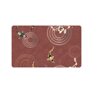 Koi Fish Carp Fish red background Doormat