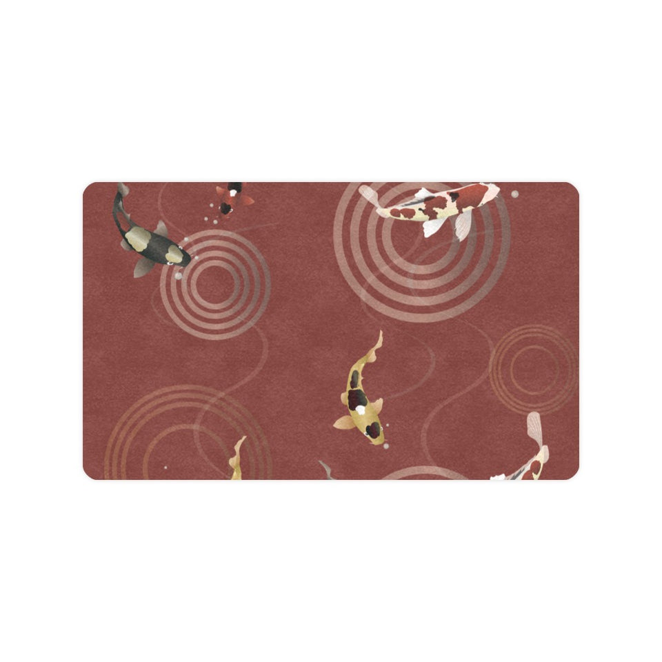 Koi Fish Carp Fish red background Doormat