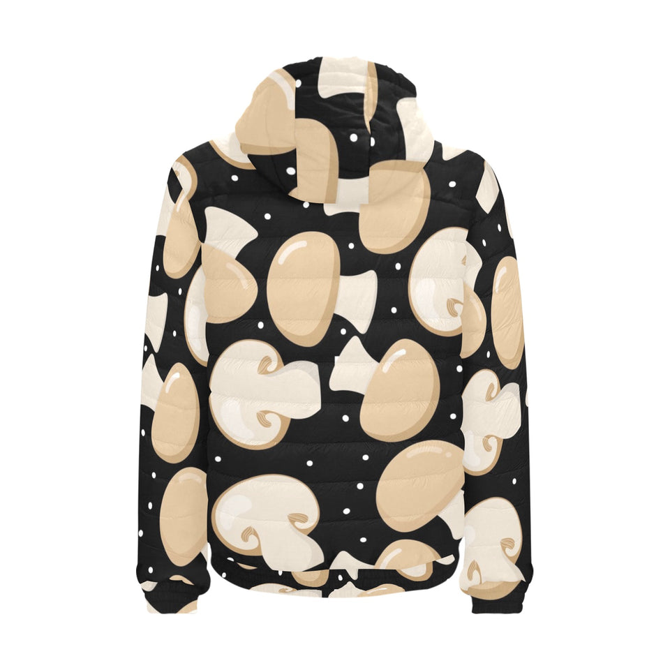 Champignon mushroom pattern Men's Padded Hooded Jacket