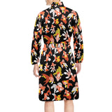 Goldfish Pattern Print Design 03 Men's Long Sleeve Belted Night Robe