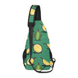 Durian pattern green background All Over Print Chest Bag