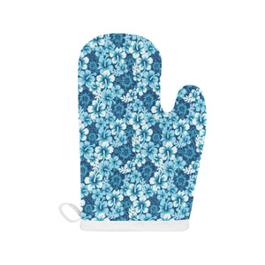 Hibiscus Pattern Print Design 03 Heat Resistant Oven Mitts