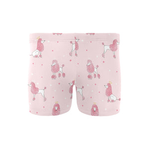 Poodle dog pink color theme Men's Swimming Trunks