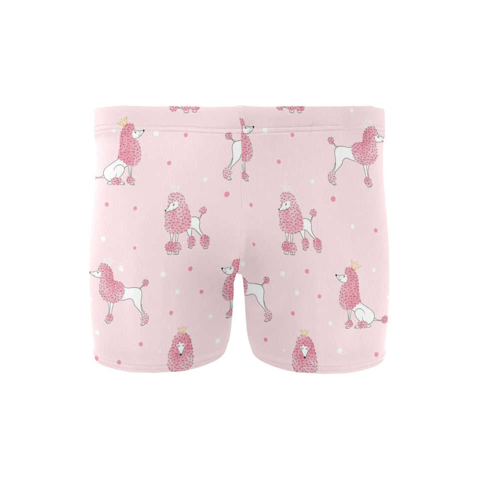 Poodle dog pink color theme Men's Swimming Trunks