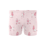 Poodle dog pink color theme Men's Swimming Trunks