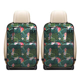 Parrot Palm tree leaves flower hibiscus pattern Car Seat Back Organizer