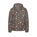 Coffee bean leave pattern Kids' Boys' Girls' Padded Hooded Jacket