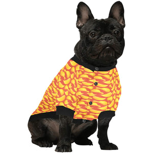 Potato Chips Pattern Print Design 05 All Over Print Pet Dog Round Neck Fuzzy Shirt