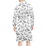 Pigeon Pattern Print Design 05 Men's Long Sleeve Belted Night Robe