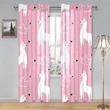 Llama Alpaca pink background Gauze Curtain