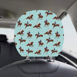Horses running horses rider pattern Car Headrest Cover