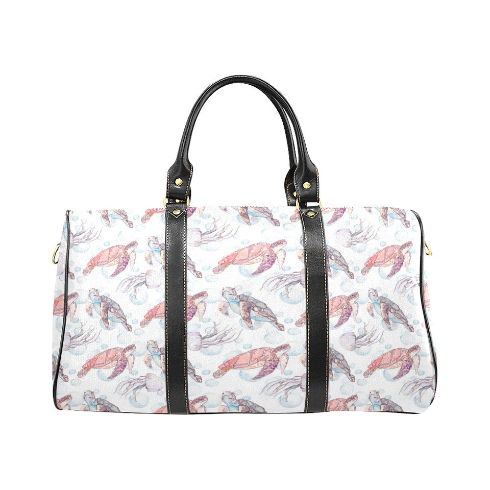 Watercolor sea turtle jellyfish pattern Travel Bag