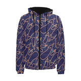 Eggplant Pattern Print Design 04 Men's Padded Hooded Jacket