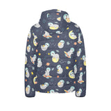 Cute sloth astronaut star planet rocket pattern Kids' Boys' Girls' Padded Hooded Jacket