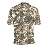 Monkey tropical leaves background Men's All Over Print Polo Shirt