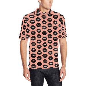 Lips Pattern Print Design 02 Men's All Over Print Polo Shirt