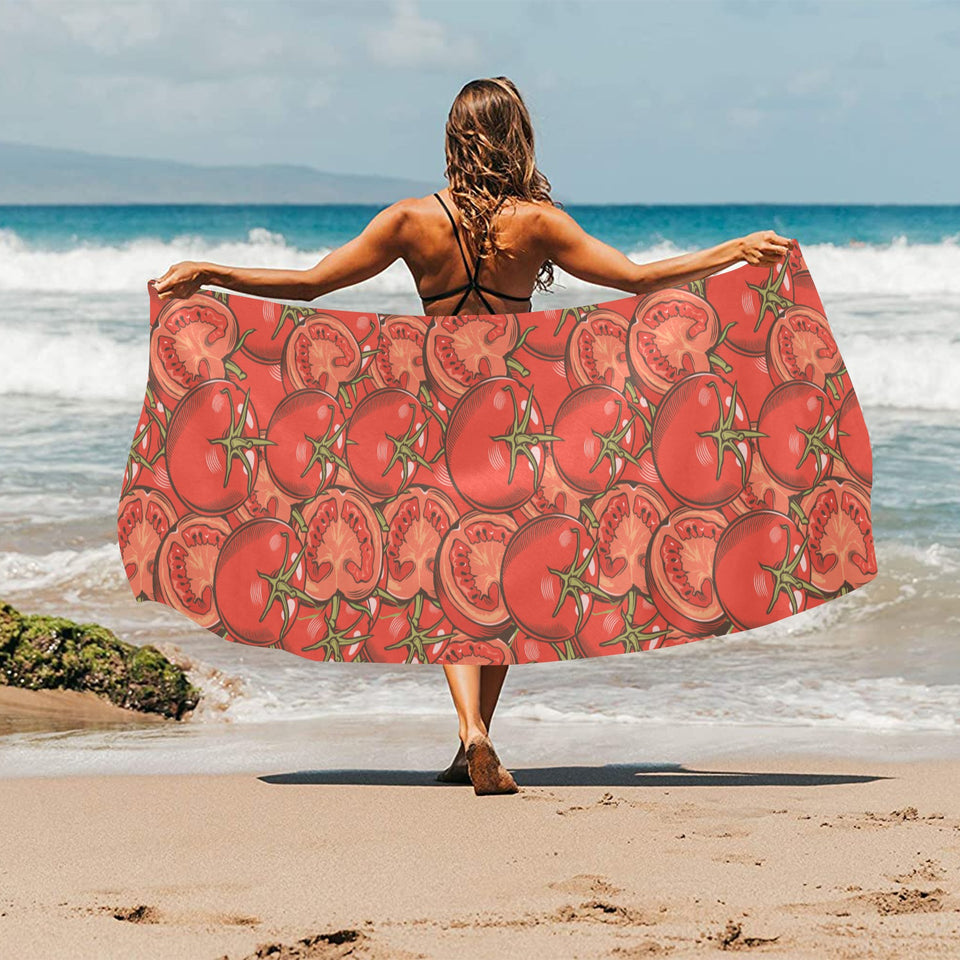 Red Tomato Pattern Beach Towel