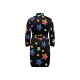 Colorful star pattern Men's Long Sleeve Belted Night Robe