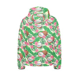 Coconut Pattern Print Design 01 Kids' Boys' Girls' Padded Hooded Jacket