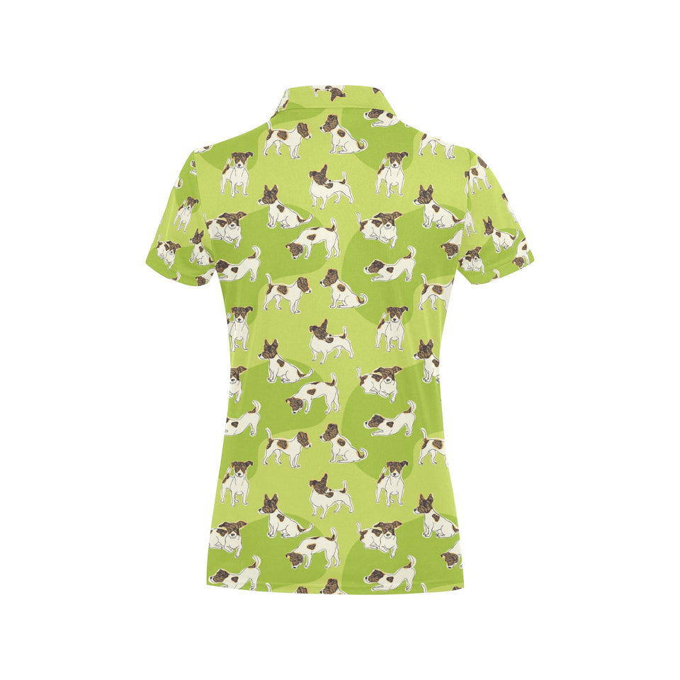 Jack Russel Pattern Print Design 01 Women's All Over Print Polo Shirt