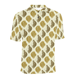 Lion Pattern Print Design 02 Men's All Over Print Polo Shirt