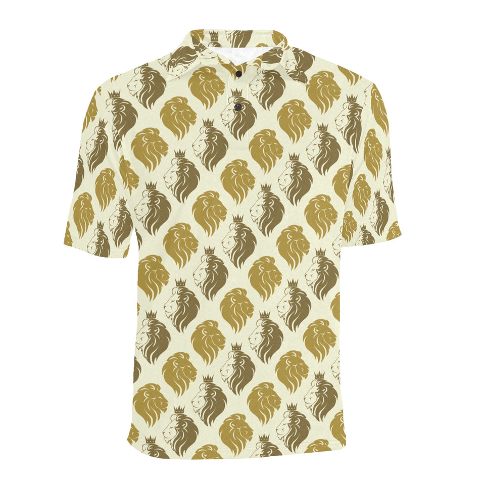 Lion Pattern Print Design 02 Men's All Over Print Polo Shirt