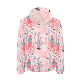 Octopus winter hat garland Fish candy Seaweed Cora Men's Padded Hooded Jacket